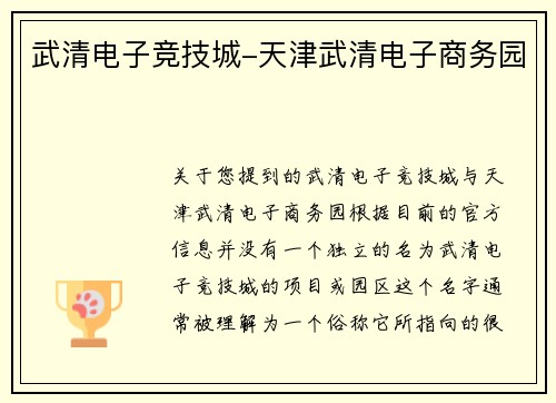 武清电子竞技城-天津武清电子商务园